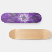Psychedelic Paarse Flower Abstract fractal Art Persoonlijk Skateboard (Horizontaal)