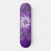 Psychedelic Paarse Flower Abstract fractal Art Persoonlijk Skateboard (Voorkant)