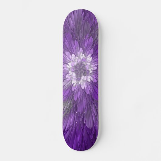 Psychedelic Paarse Flower Abstract fractal Art Persoonlijk Skateboard (Voorkant)