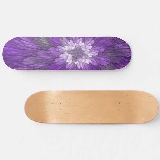 Psychedelic Paarse Flower Abstract fractal Art Persoonlijk Skateboard (Horizontaal)