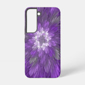 Psychedelic Paarse Flower Abstract fractal Art Samsung Galaxy Hoesje (Achterkant)