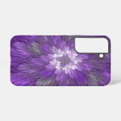 Psychedelic Paarse Flower Abstract fractal Art Samsung Galaxy Hoesje (Achterkant horizontaal)