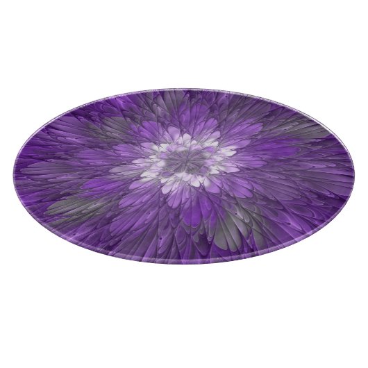 Psychedelic Paarse Flower Abstract fractal Art Snijplank (Hoek)