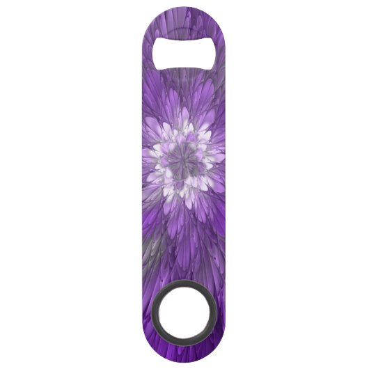Psychedelic Paarse Flower Abstract fractal Art Speed Flessenopener (Voorkant)