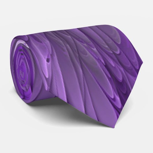 Psychedelic Paarse Flower Abstract fractal Art Stropdas (Opgerold)
