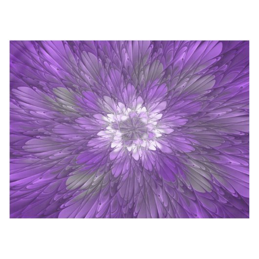 Psychedelic Paarse Flower Abstract fractal Art Tafelkleed (Voorkant (Horizontaal))