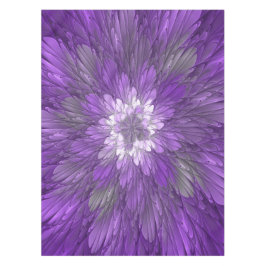 Psychedelic Paarse Flower Abstract fractal Art Tafelkleed