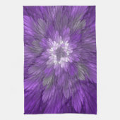 Psychedelic Paarse Flower Abstract fractal Art Theedoek (Verticaal)