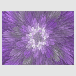 Psychedelic Paarse Flower Abstract fractal Art Tissuepapier
