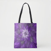Psychedelic Paarse Flower Abstract fractal Art Tote Bag (Voorkant)