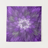 Psychedelic Paarse Flower Abstract fractal Art Wandkleed (Voorkant (horizontaal))