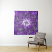 Psychedelic Paarse Flower Abstract fractal Art Wandkleed (In Situ (horizontaal))
