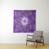 Psychedelic Paarse Flower Abstract fractal Art Wandkleed (In situ)