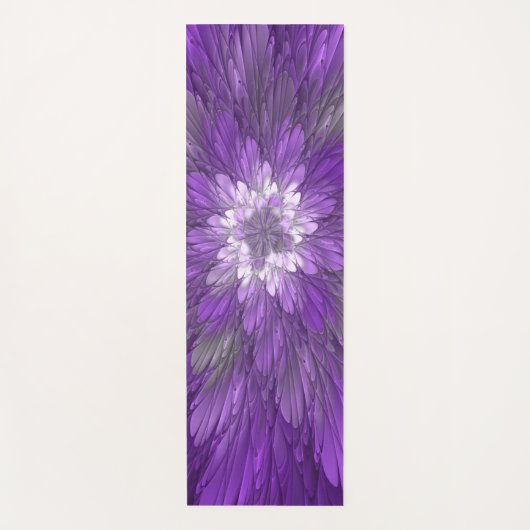 Psychedelic Paarse Flower Abstract fractal Art Yogamat (Voorkant)
