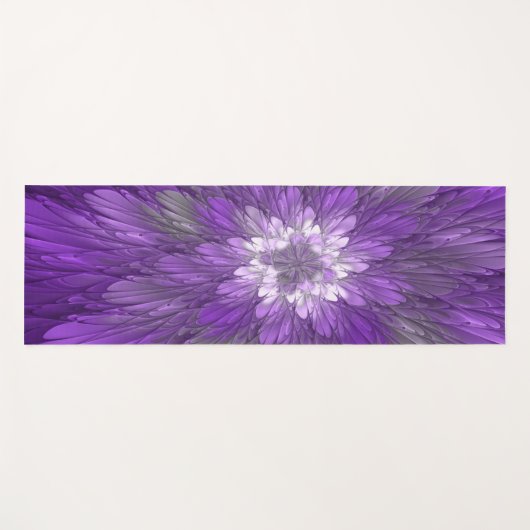 Psychedelic Paarse Flower Abstract fractal Art Yogamat (Voorkant (horizontaal))