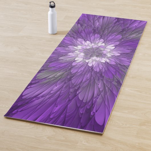 Psychedelic Paarse Flower Abstract fractal Art Yogamat (In situ)