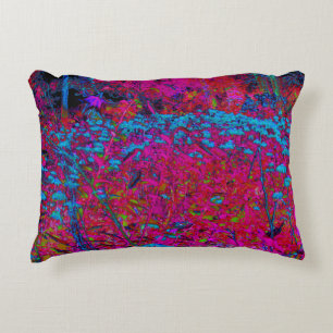 Psychedelic Paarse Lily Flower Magenta Garden Accent Kussen