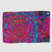 Psychedelic Paarse Lily Flower Magenta Garden Golfhanddoek (Horizontaal)