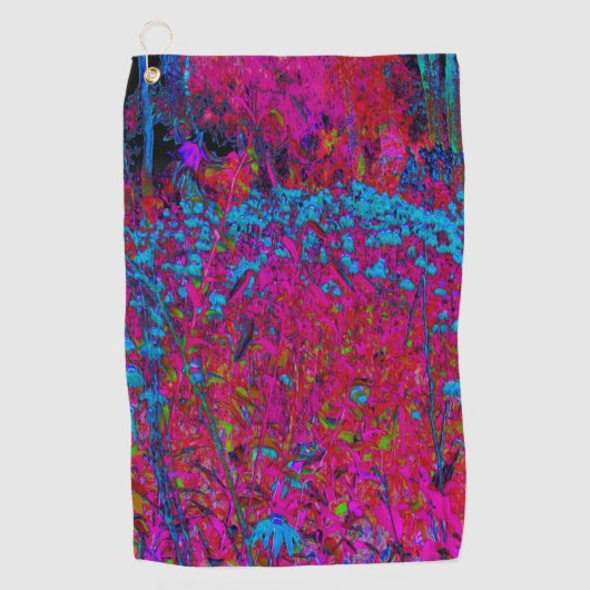 Psychedelic Paarse Lily Flower Magenta Garden Golfhanddoek (Voorkant)