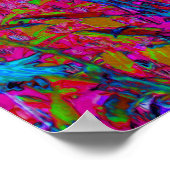 Psychedelic Paarse Lily Flower Magenta Garden Poster (Hoek)