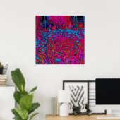 Psychedelic Paarse Lily Flower Magenta Garden Poster (Thuiskantoor)