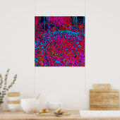 Psychedelic Paarse Lily Flower Magenta Garden Poster (Keuken)