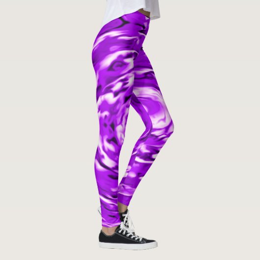 Psychedelic Paarse Tie Dye Pattern Leggings (Rechts)