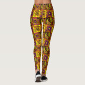 Psychedelic Paisley Check Print Leggings (Achterkant)