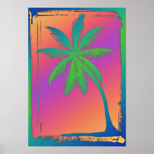Psychedelic Palm Tree Poster (Voorkant)