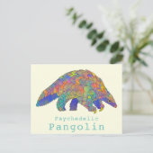 Psychedelic Pangolin Endangered Species Animal Art Briefkaart (Staand voorkant)