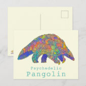 Psychedelic Pangolin Endangered Species Animal Art Briefkaart (Voorkant / Achterkant)