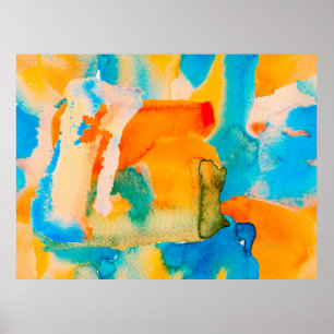 Psychedelic Paper. Klassiek blauw en Lush Lava Red Poster