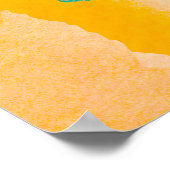 Psychedelic Paper. Klassiek blauw en Lush Lava Red Poster (Hoek)