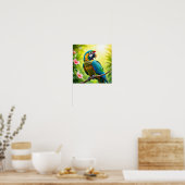 Psychedelic Parrot Art Poster (Keuken)