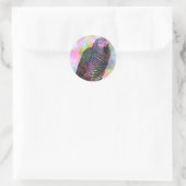 Psychedelic Parrot Ronde Sticker (Tas)