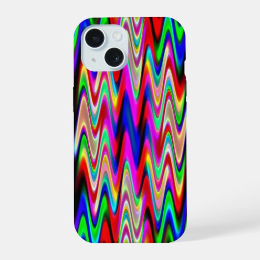 Psychedelic Party golven..... iPhone 15 Case (Achterkant)