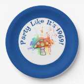 Psychedelic Party like it's Amanita Mushroom 1969 Papieren Bordje (Voorkant)