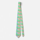 Psychedelic Pastel Tie Dye Hippie Retro Stropdas (Voorkant)