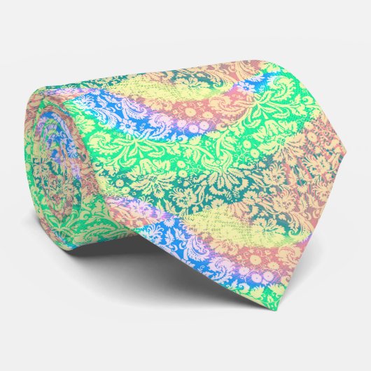 Psychedelic Pastel Tie Dye Hippie Retro Stropdas (Opgerold)