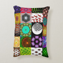 Psychedelic Patchwork Kissen – Colorful Abstract Accent Kussen