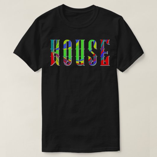 Psychedelic Pattern House Music Electronic Techno T-shirt (Design voorkant)