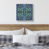 Psychedelic Pattern in Groen, Paars en zwart Canvas Afdruk (Insitu (Slaapkamer))