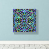 Psychedelic Pattern in Groen, Paars en zwart Canvas Afdruk (Insitu (Houten vloer))