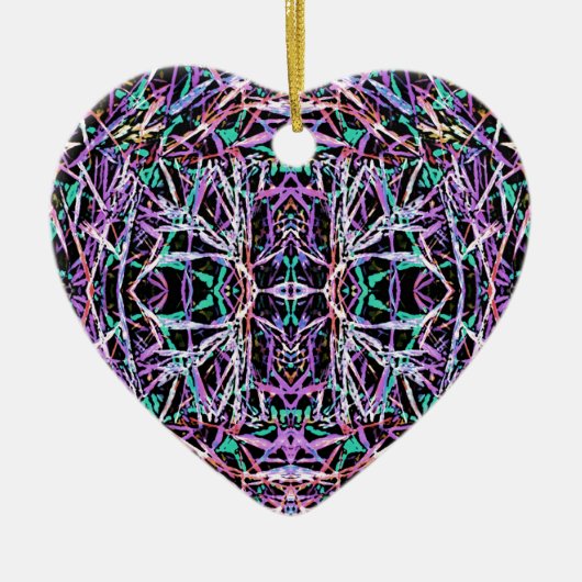 Psychedelic Pattern in Roze Keramisch Ornament (Voorkant)