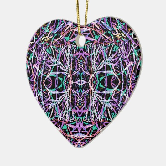 Psychedelic Pattern in Roze Keramisch Ornament (Links)