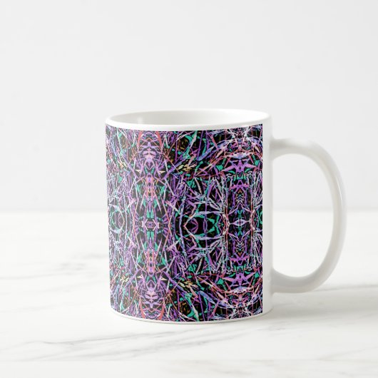 Psychedelic Pattern in Roze Koffiemok (Rechts)