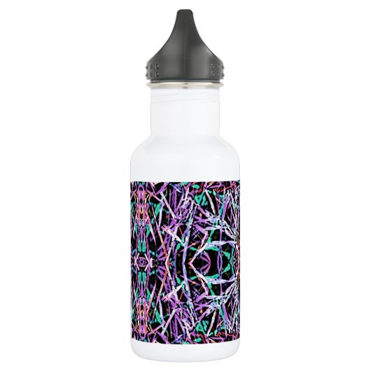 Psychedelic Pattern in Roze Waterfles (Links)