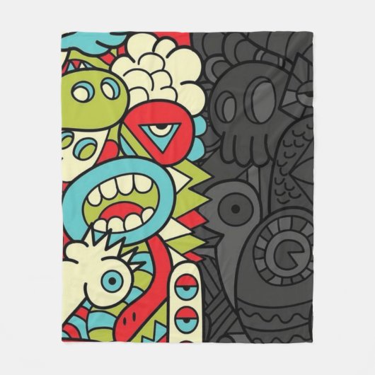 Psychedelic Patterns Fleece Deken (Voorkant)