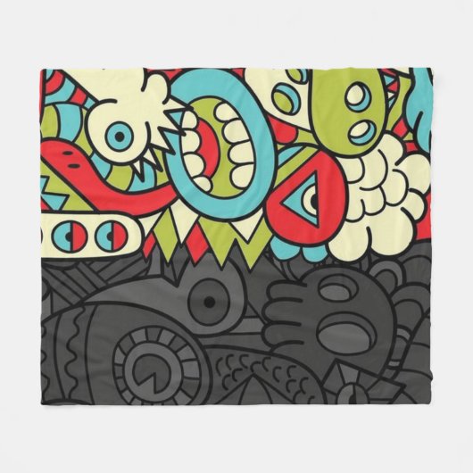 Psychedelic Patterns Fleece Deken (Voorkant (Horizontaal))