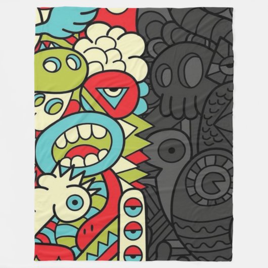 Psychedelic Patterns Fleece Deken (Voorkant)